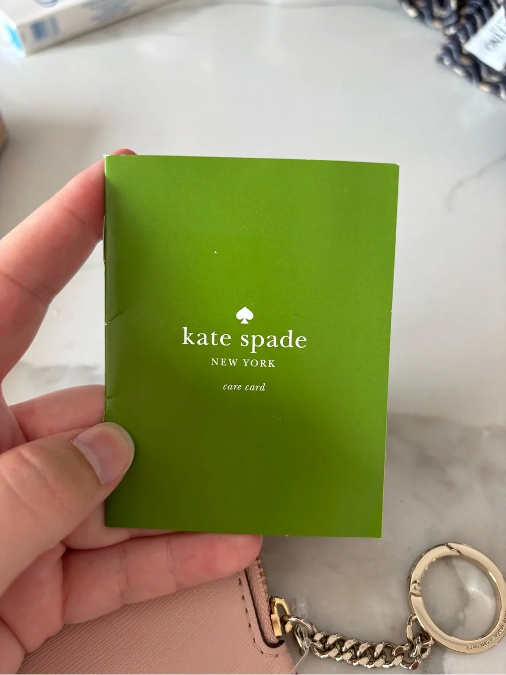 kate spade Pink Saffiano Cardholder Keyring